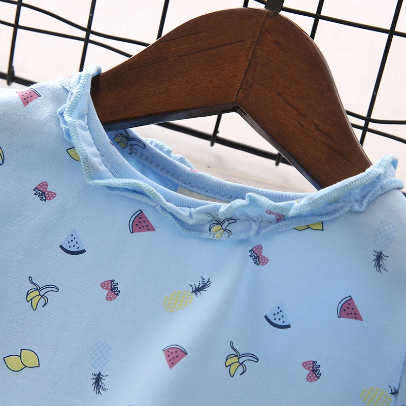 Летние футболки для девочек и мальчиков хлопковые рубашки с принтом фруктов