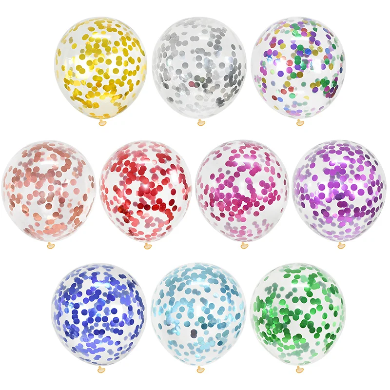 

10Pcs 12inch Mixed Glitter Confetti Latex Balloon Wedding Decoration Baby Shower Birthday Party Supplies Clear Air Ballon Globos