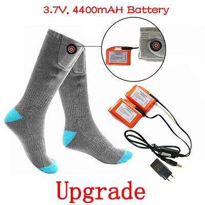 4400mAh socks Зимние теплые спортивные носки с перезаряжаемой литиевой батареей 2200 мАч для женщин, носки для йоги, пилатеса, мужские лыжные баскетбольные Носки - Цвет: 4400mAh socks