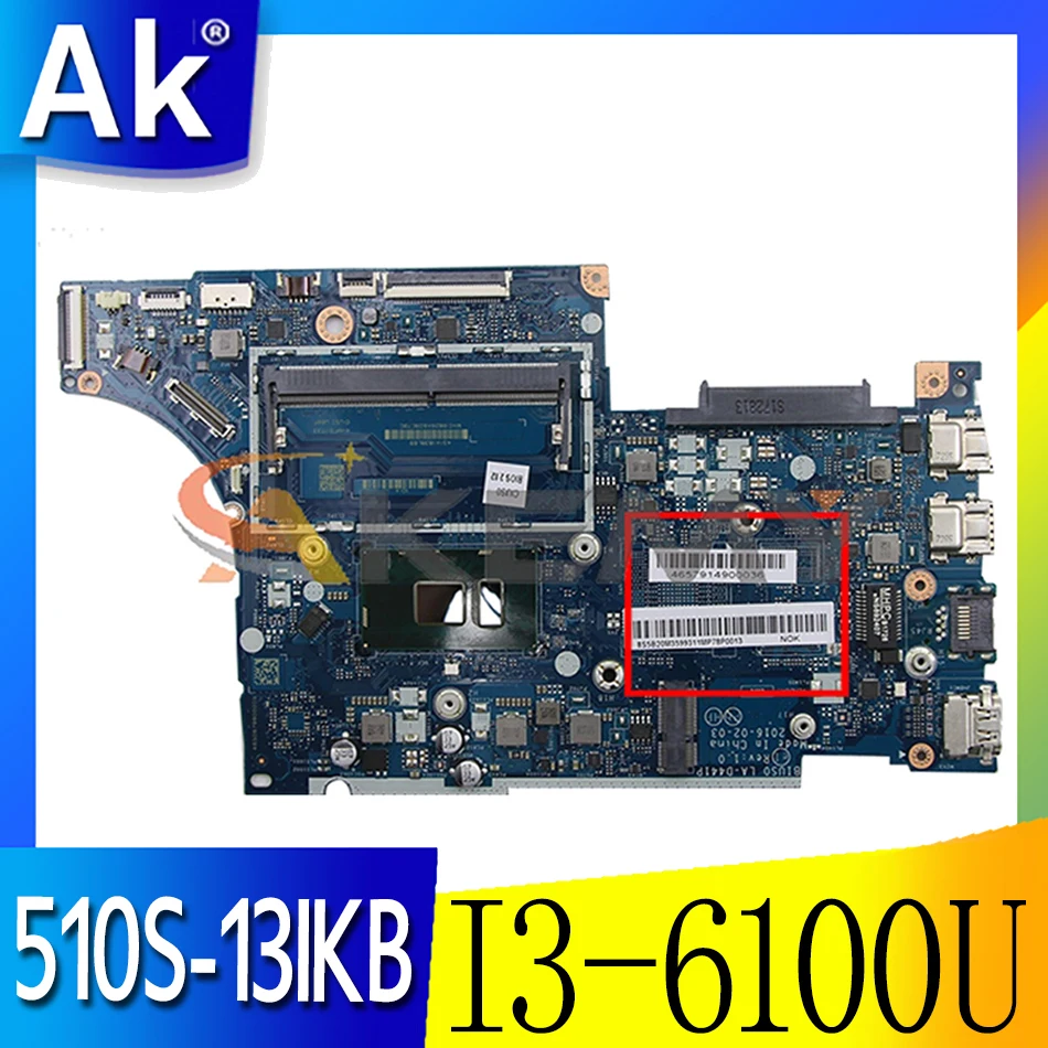 

Akemy BIUS0 LA-D441P системная плата подходит для Lenovo 510S-13IKB Материнская плата ноутбука процессор I3 6100U DDR4 100% тесты работы
