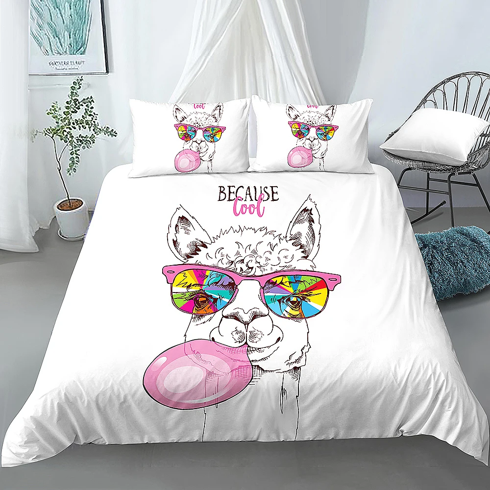 2/3 шт. Детский Комплект постельного белья с принтом альпака | Дом и сад