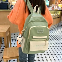 contrast color womens backpack waterproof school bags for girls large capacity students bag anti theft school backpack