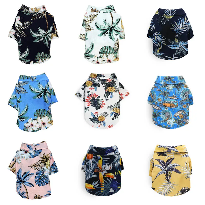 Собака рубашки для мальчиков детская одежда в полоску Летние пляжные пальто