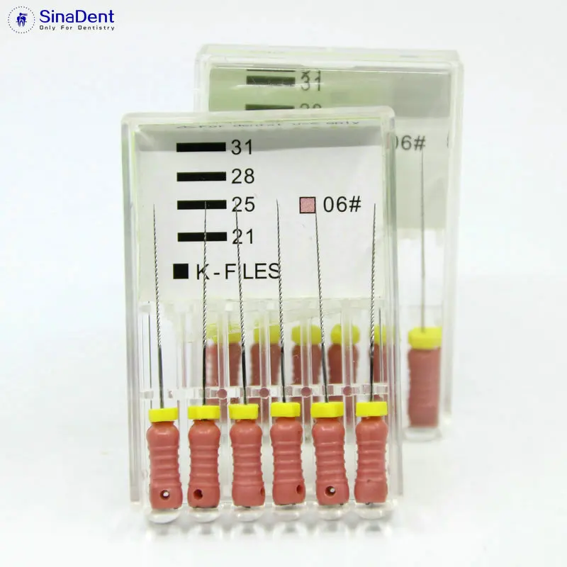 

1 упаковка стоматологических K-пилок из нержавеющей стали № 6 25 мм, эндодоэлементы для ручной работы, пилки для обработки корневого канала, с...