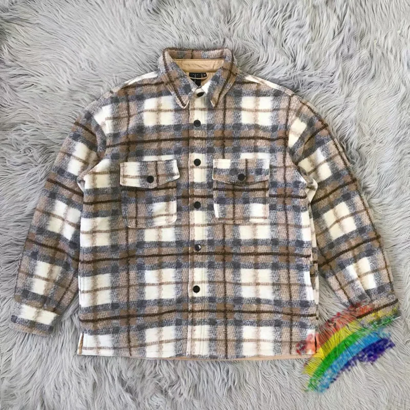 

Plaid Travis Scott Heavy Fabric Cactus Jack FLANNEL Jacket Hoodies Men Women Woolen Top Quality Shirt Wool Jersey Coats Pullover