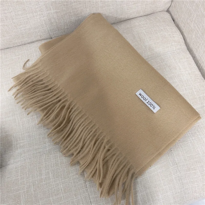 

Модный Однотонный женский шарф, кашемировые шарфы, 100% шерсть, зимняя мягкая шаль, осенняя Пашмина, унисекс, Женский хиджаб, повязка на голову