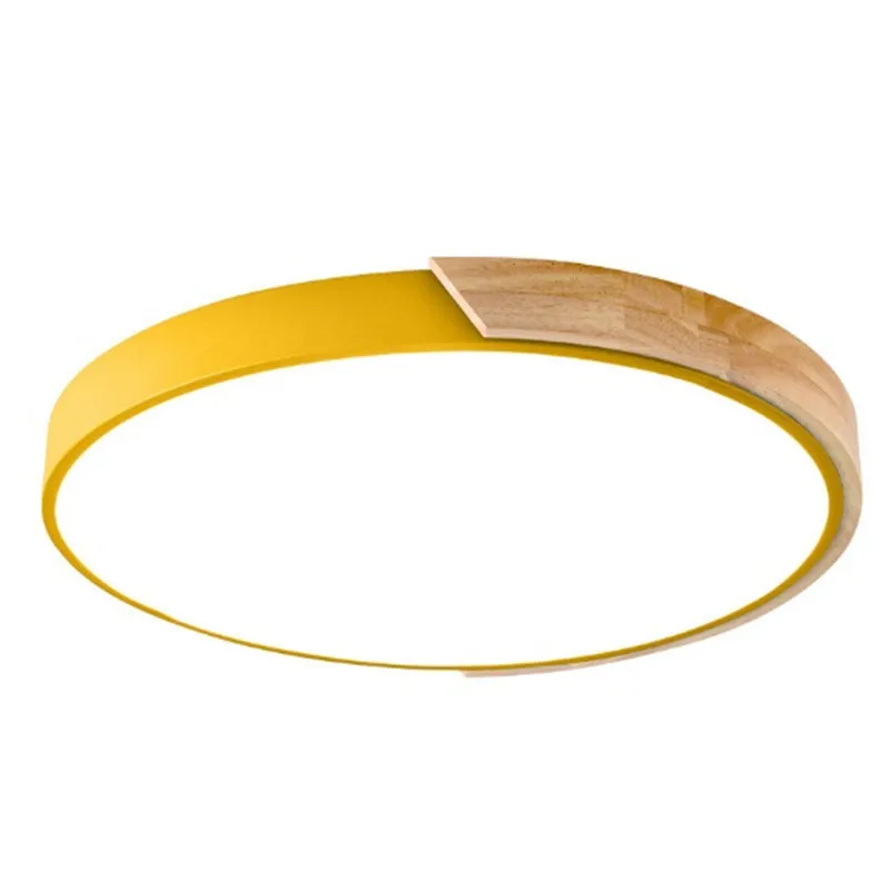 Скандинавский простой macarons акриловый деревянный Тонкий Потолочный светильник