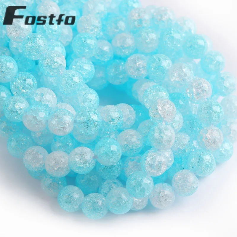 

Crystal Beads Snow Cracked Natural Stone Loose Spacer Beads For Jewelry Making Round 6/8/10mm DIY Bracelet