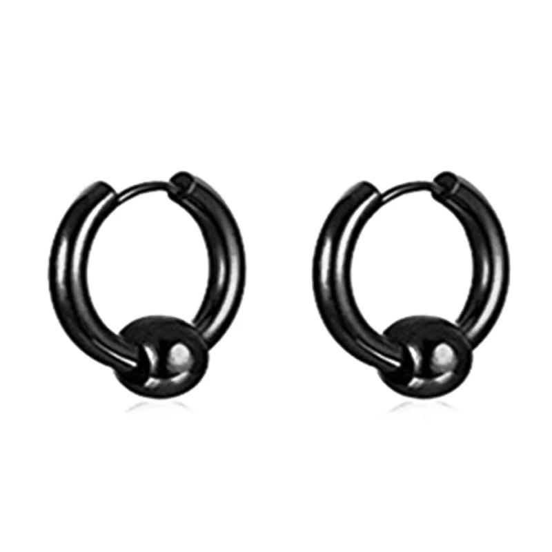 8 пар черные серьги унисекс крест подвеска кольцо из нержавеющей стали модные