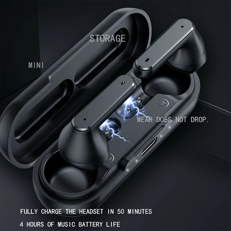 

Bluetooth Earphones BT 5.0 Ture Wireless Headsets HIFI Stereo Bass Noise Reduction Earbuds Binaural Touch TWS Sports Headphones