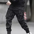 Брюки мужские джоггеры с эластичным поясом, брюки-султанки со множеством карманов, уличная одежда в стиле хип-хоп, спортивные брюки-карандаш