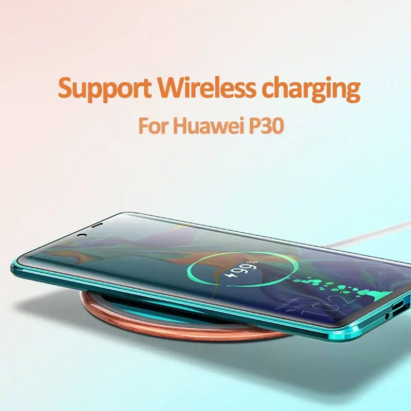 Suntaiho Metal Magnetic Case For huawei P30 20 Mate10 pro P20 30 lite Nova3 4 5 Double Sided Tempered Glass Magnet Cover | Мобильные