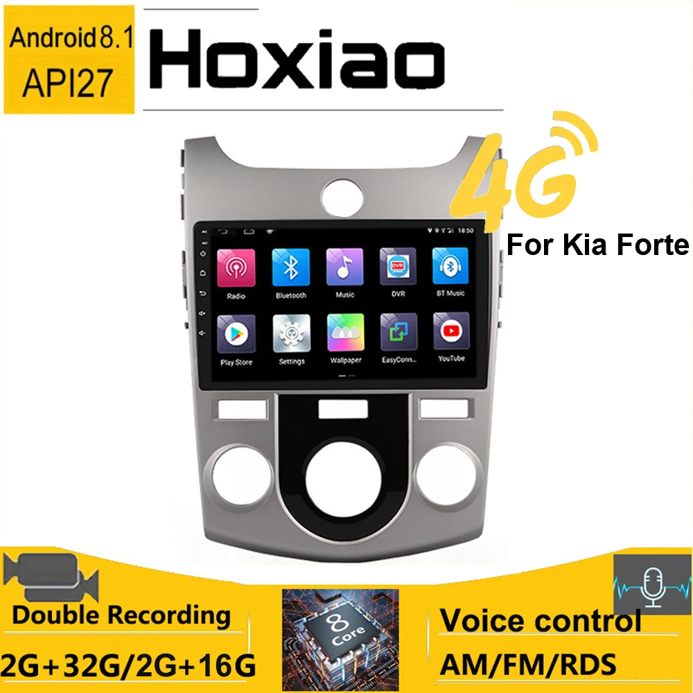 Магнитола для Kia Forte (MT) мультимедийный плеер на Android с GPS Bluetooth 2 Din Cerato TD 2008 2009 2010 2011