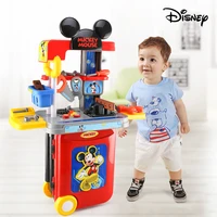 disney mickey mouse pretend play toys tool 3 in 1 trolley suitcase small trolley children repair desk toys kids gift