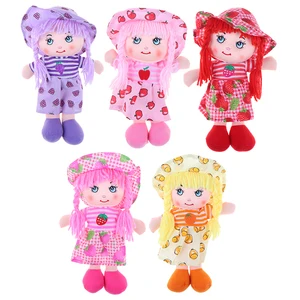 Новинка, Тряпичные куклы для девочек, 25 см, с изображением фруктов и юбки, мягкие, симпатичные игрушки из ткани