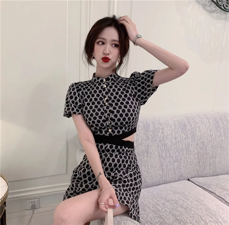 Лидер продаж женский комбинезон с коротким рукавом принтом в клетку широкими