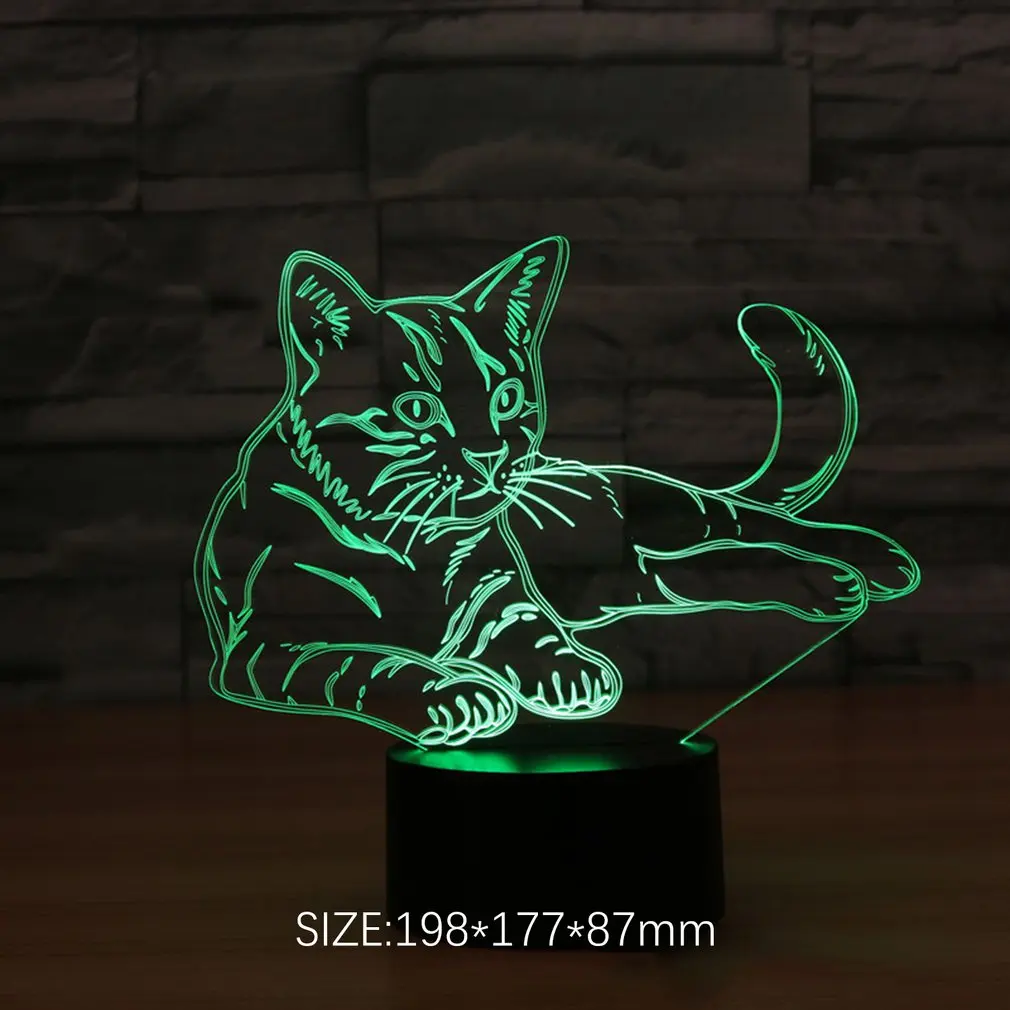 

3D Touch Table Lamp 7 Colors Changing Desk Lamp LED Night Light Stereoscopic Illumination remote control USB cable batteries