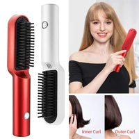 blow hair straightener hair dryer hair straightening brush hot straightening comb fast electric cordless hair straightener brush