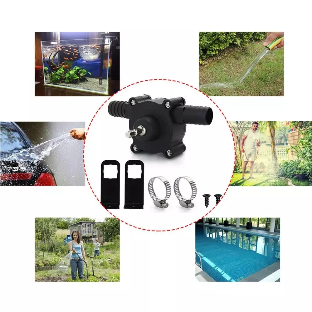 

Electric Drill Pump Sinks Aquariums Pool Self Priming Transfer Pumps Oil Fluid Water Pump Hose Clamps Connectors Set Portable