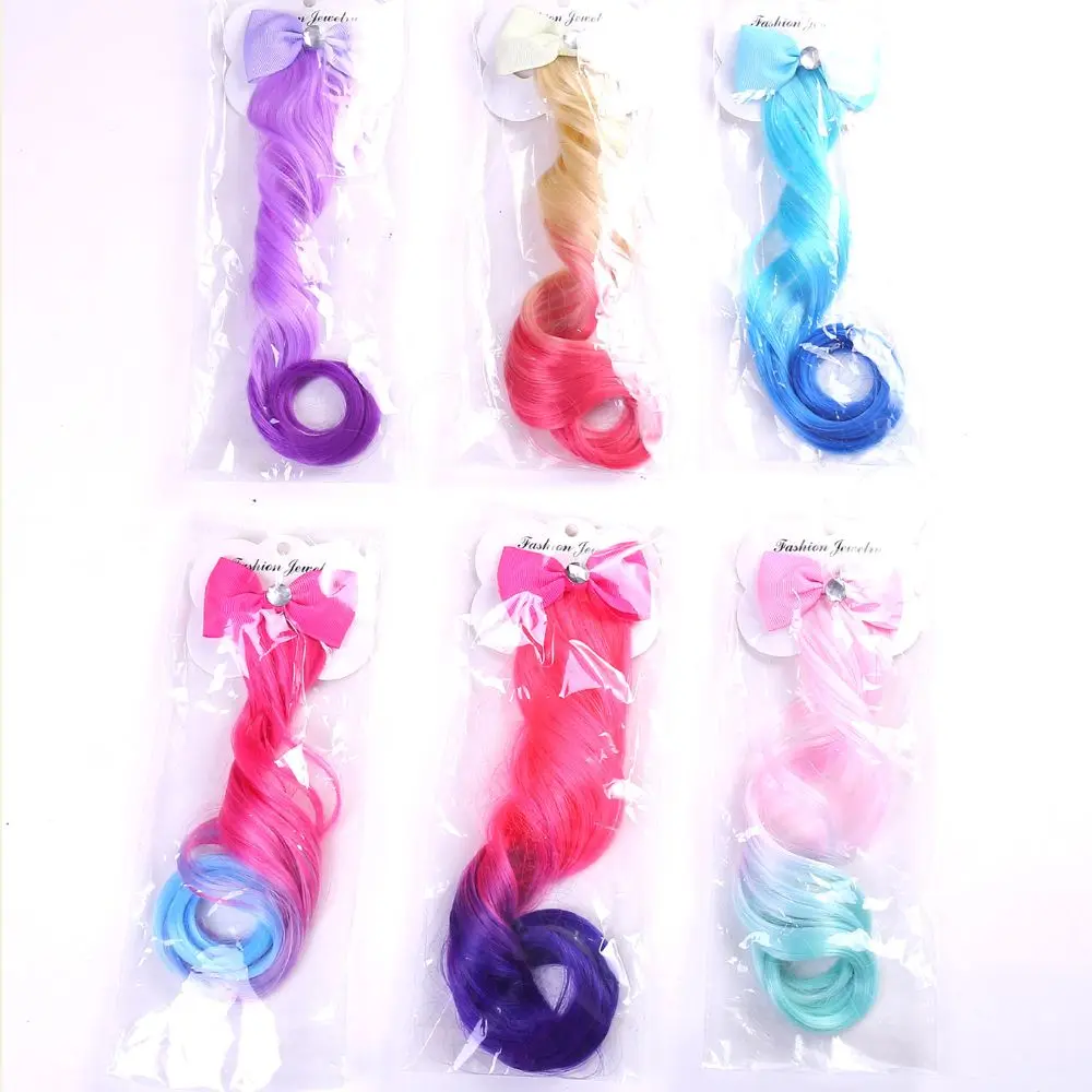 1 шт. милые заколки для волос с бантом Длинные градиентные завитки искусственный