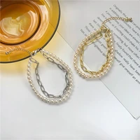 fashion double pearl bracelet ins temperament simple versatile chain exaggerated bracelet hand ornaments girls girlfriends gift