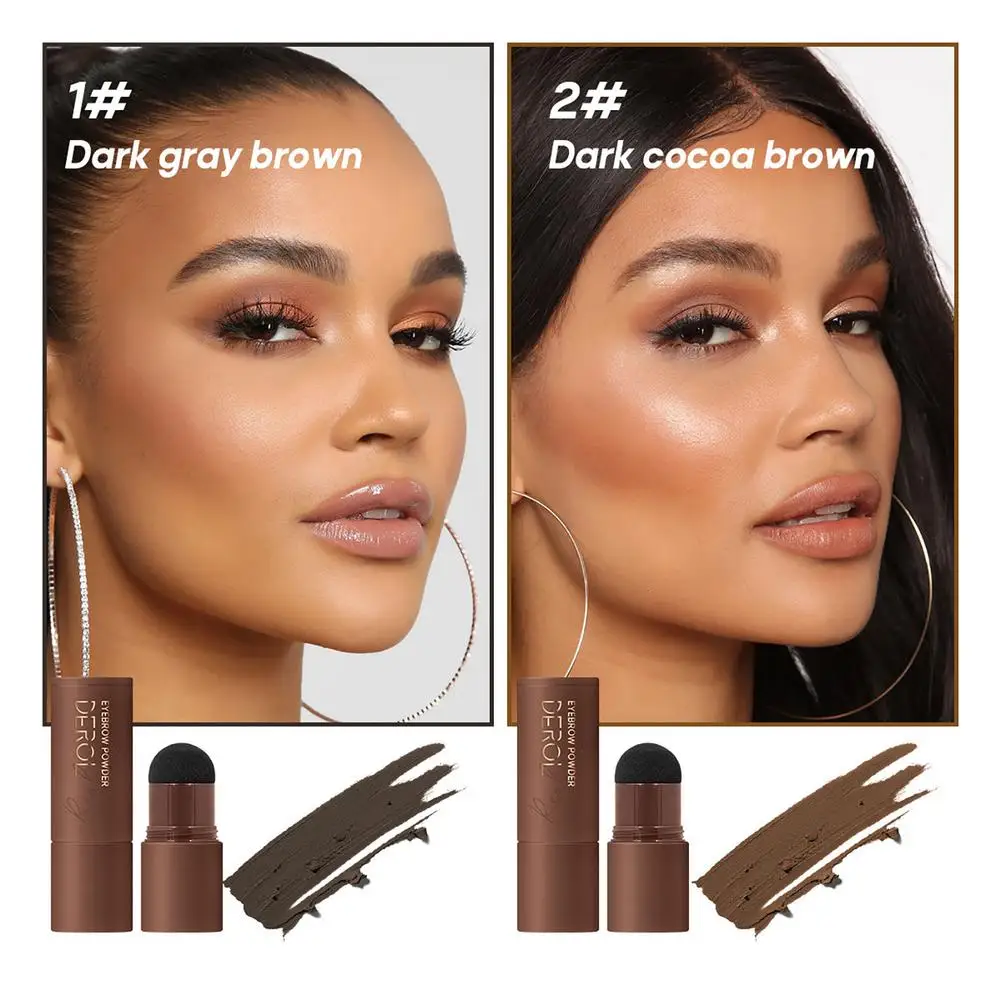 

Eyebrow Stamp Stencil Kit Eyebrow Definer Kit 10 Pair Reusable Eyebrow Stencils Dark Gray / Dark Brown Long-Lasting Eyebrow Powd