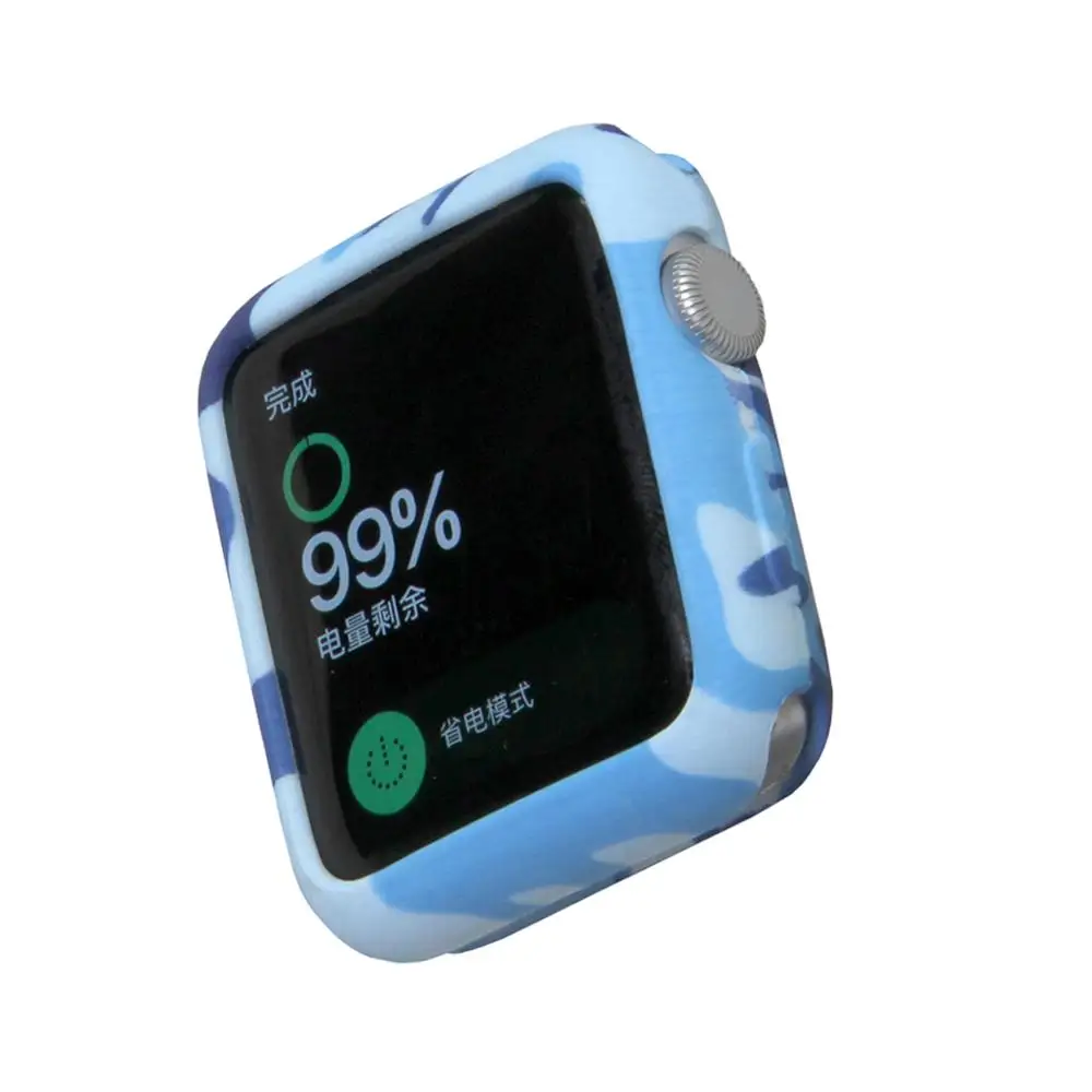 Камуфляжные часы Чехол для apple watch 3 2 1 чехол из мягкого ТПУ для наручных часов iwatch, 38, 42 мм, версия Бампер Защитный чехол рамка аксессуары для часов