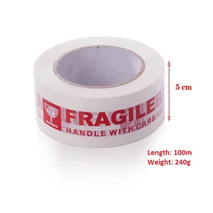 5 см * 100 м белая хрупкая упаковочная лента предупреждающая БОПП хрупкая лента