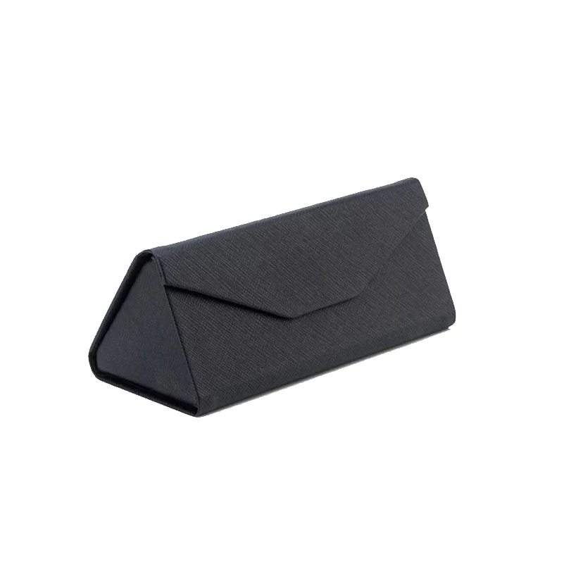 

No Logo Portable Triangle Sunglasses Box Folding PU Sunglasses Pouch Waterproof Strong Magnet Eyewear Case Glasses Accessories