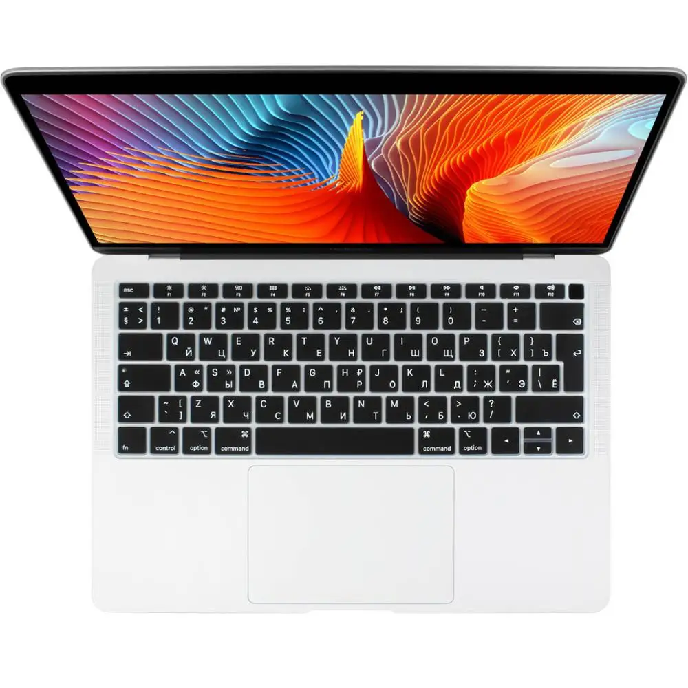 

Силиконовый чехол для клавиатуры с буквами на русском языке для Macbook Air Pro 13 15 16, защитная пленка 2019 для сенсорной панели