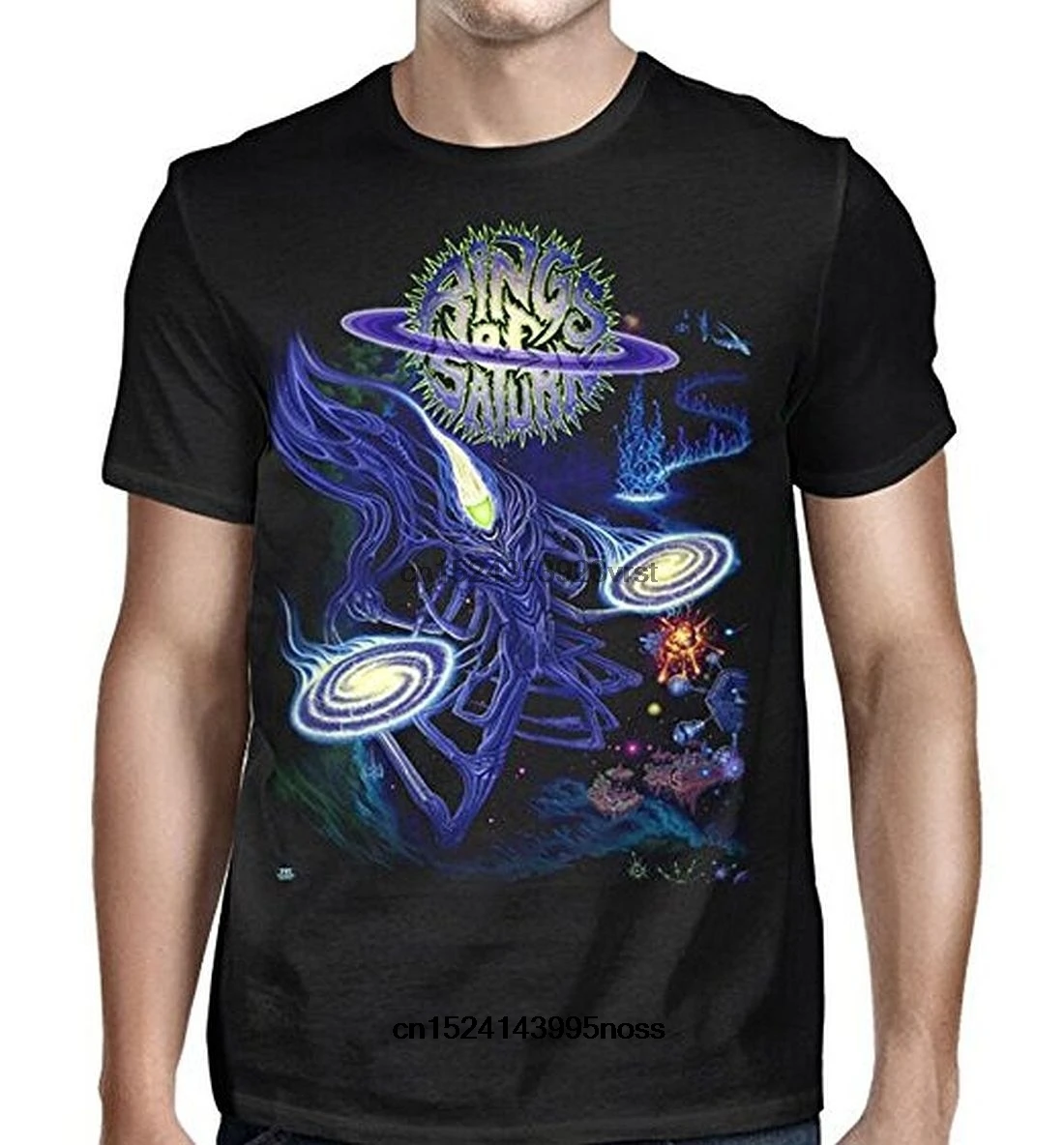 Забавная Мужская футболка белая черные футболки Кольца Сатурна Ultu Alien