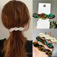 mueraa korean style chain women girls hair clip barrettes acrylic fashion retro leopard hairpins hairgrips chic hair accessories