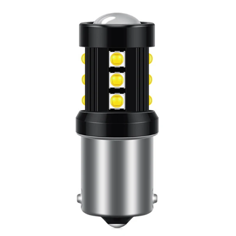 

50pcs Spotlight Car LED S25 1156 BA15S Auto DRL Turn Signal Light Brake Reverse Lamp Bulb 15SMD 3030 White DC12V