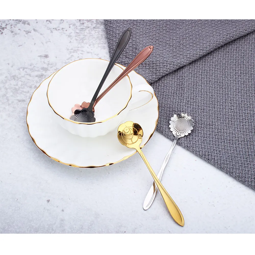 4 шт./компл. посуда из нержавеющей стали креативный цветок кофе перемешивание