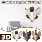 Домашний декор, настенное крепление, 3D милое животное, голова слона, плюшевая набивная кукла, мягкое удобное украшение для детской комнаты, Настенный декор