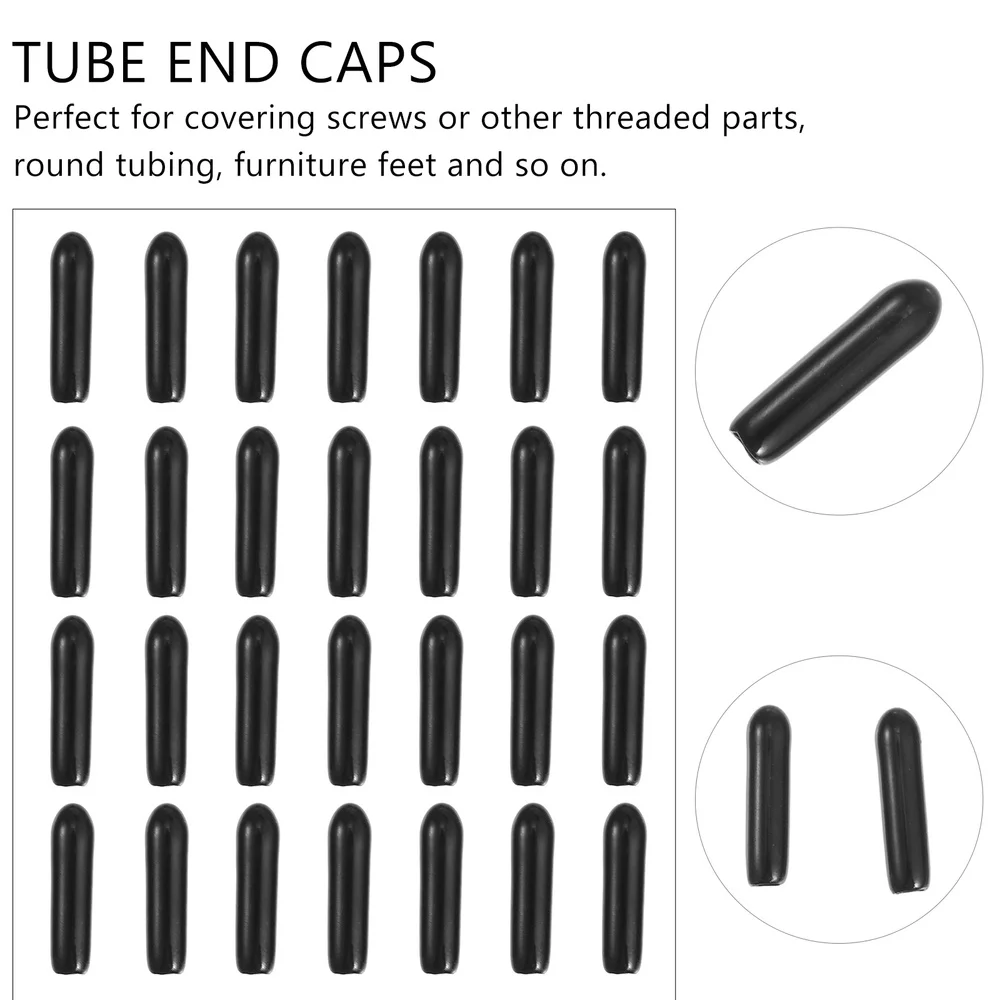 

250 Pcs Rubber End Caps Round Tube Bolt Cap Cover Thread Protectors 2.5mm