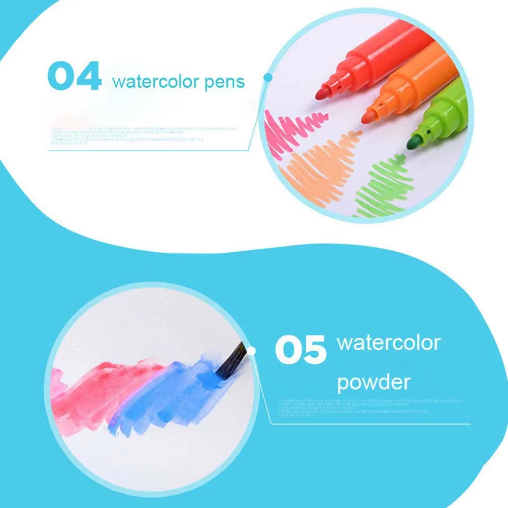 150 Pcs/Set Drawing Tool Kit with Box Painting Brush Art Marker Water Color Pen Crayon Kids Gift UY8 | Канцтовары для офиса и