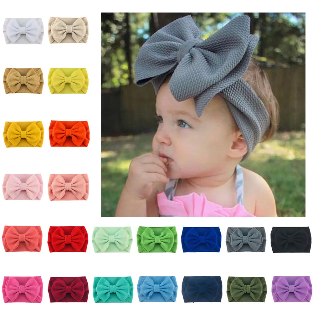 Повязка на голову с бантом для новорожденных эластичная 6 дюймов 125