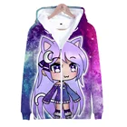 Толстовка Gacha для мальчиков и девочек, свитшот на молнии с 3D принтом, модная детская толстовка с длинным рукавом и молнией, куртки, пальто