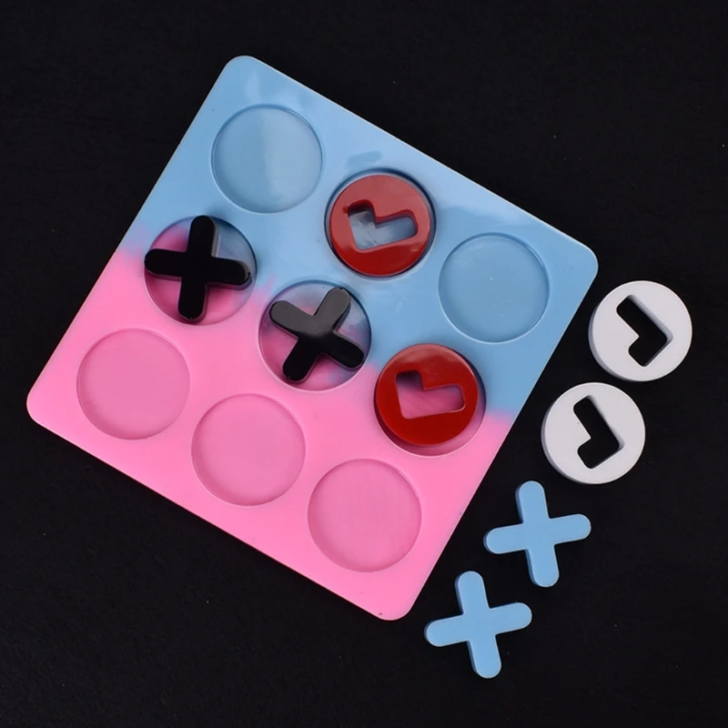 

DIY Crafts Decor Crystal Epoxy Resin Mold Game Disk Checkerboard Silicone Mould