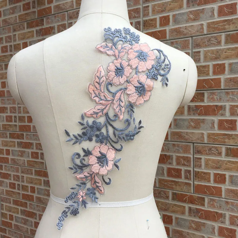 1 пара Цветочная сетчатая Кружевная аппликация вышитая кружевная отделка для