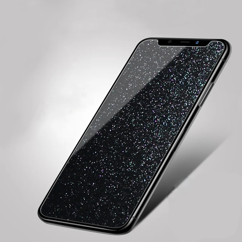 

2PCS Sparkle glass for iPhone 13 12 11 14 Pro Max XS XR XSMAX 6 6S 7 8 14Plus 12/13MINI Glitter Screen Protector film