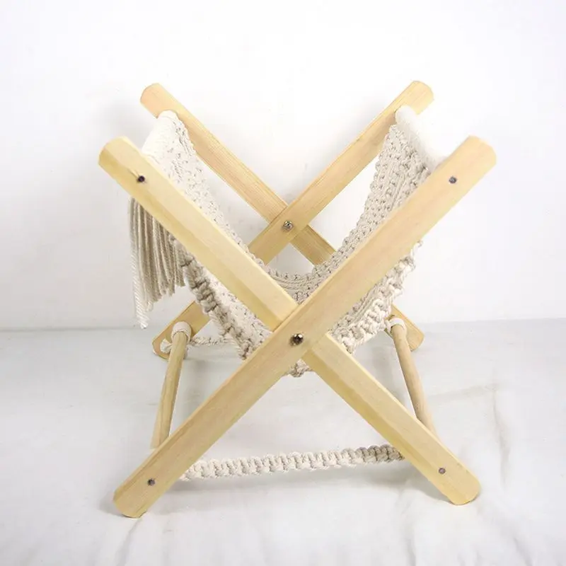 

Boho Cotton Woven Storage Basket Macrame Magazine Rack Desktop Book Shelf Props Q39B