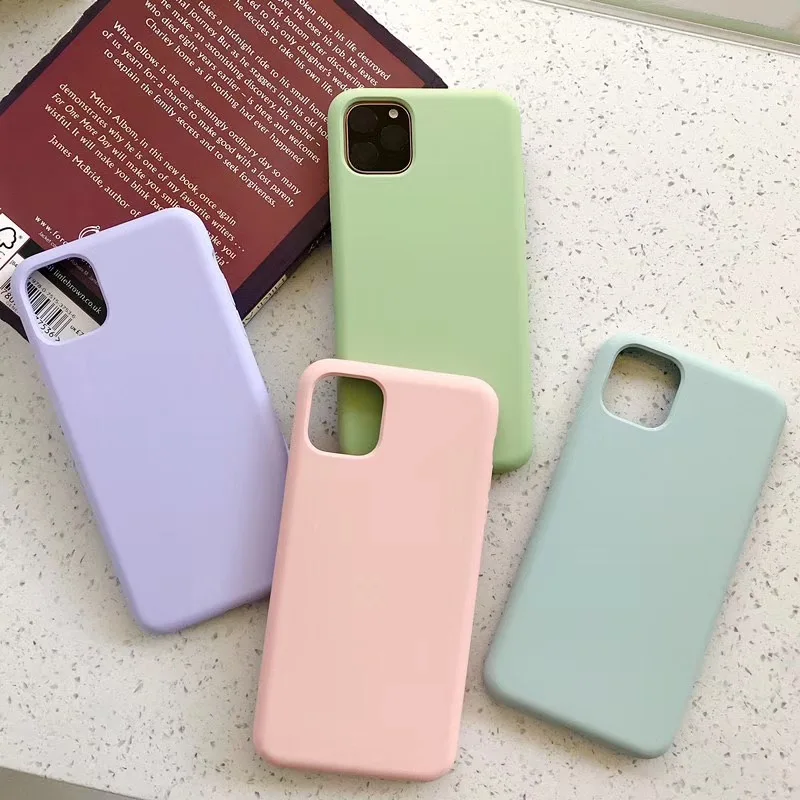 Простой простой чехол для iPhone X Xs Max XR тонкий матовый Мягкий силиконовый накладка