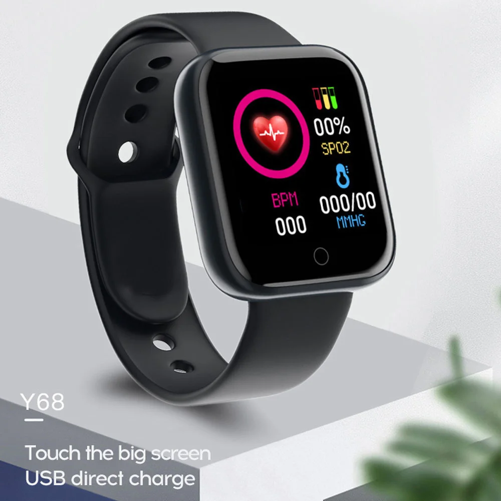 

Color Screen Heart Rate Smart Watch Blood Pressure Sleep Monitoring Bluetooth Message Reminder Bracelet Sports Pedometer Y68 D20