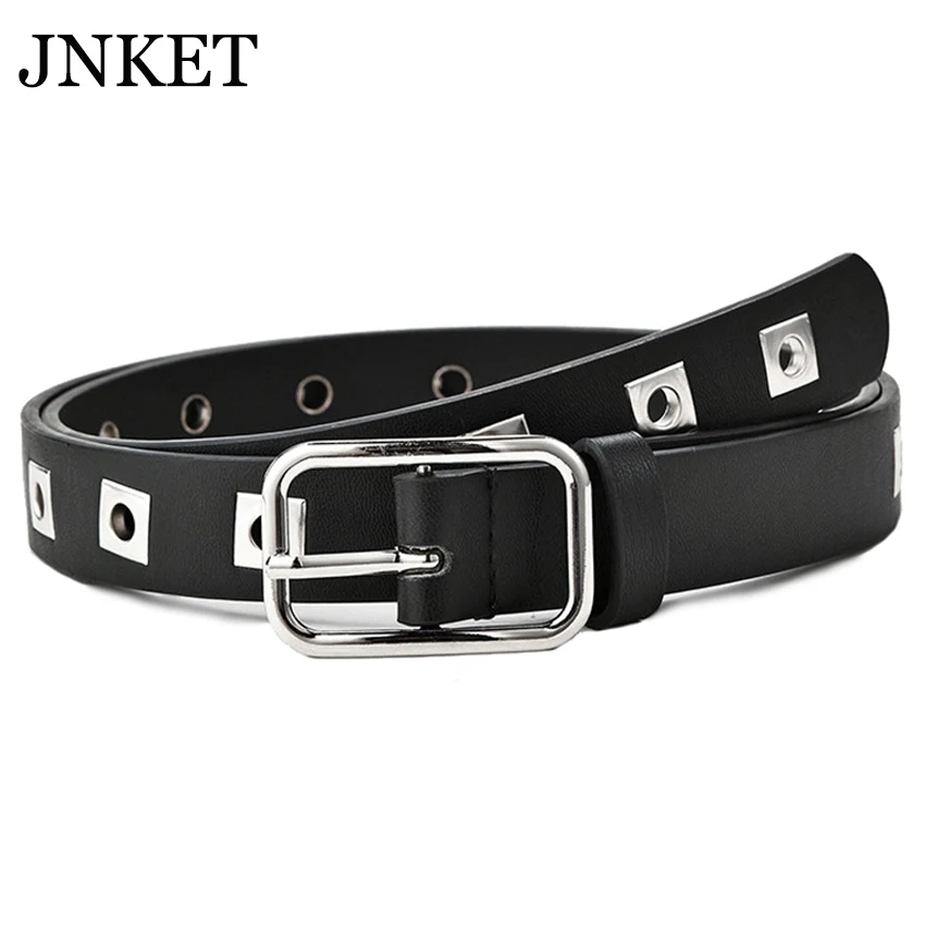 

JNKET Новый Заколка Для панка, с пряжкой для женщин пояс люверс с заклепками пояс для талии, пояс из пу кожаный поясной ремень модные повседнев...