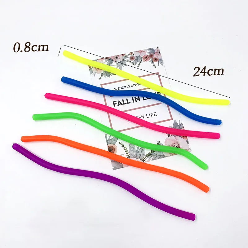 

New TPR Soft Glue Toys Elastic Noodles Decompression Artifact Vent Noodles Elastic Rope Noodles
