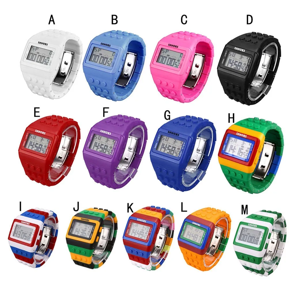 

Unisex Colorful Digital Watches Square Electronic Digital Display Plastic Strap Watches Male Wrist Clock Relojespara hombre