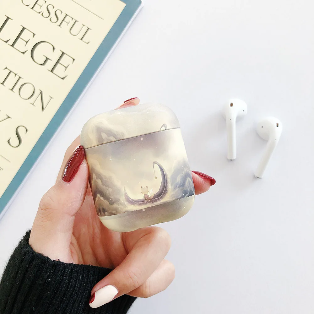 I-Hard Художественный чехол для наушников с цветочным рисунком для Apple Airpods 2 1 Air Pods чехол s милый светящийся винтажный цветочный чехол для AirPod защитная оболочка подарок - Цвет: I-Hard