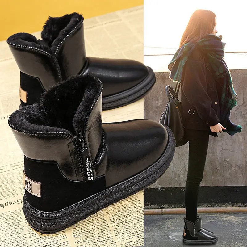 

Snow Boots Women's 2022 New Plus Velvet Thick Ankel Waterproof Non-slip Fur Integrated Winter Warm Cotton Shoes And Boots